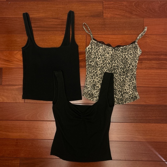Tops - Black & Leopard Cami and Tank Top bundle